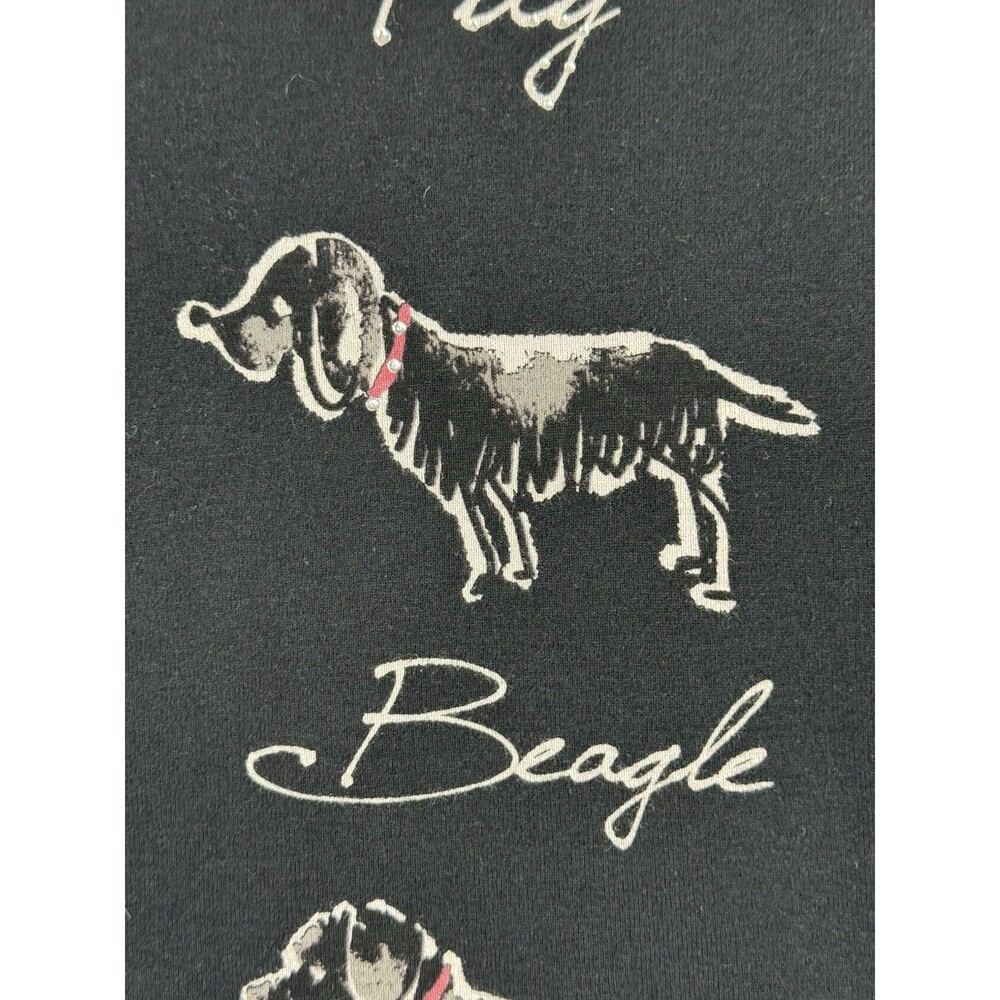 Jess and Jane‎ Top Womens Small Black Dog Doodle Embellished Cotton Made in USA - Picture 8 of 16